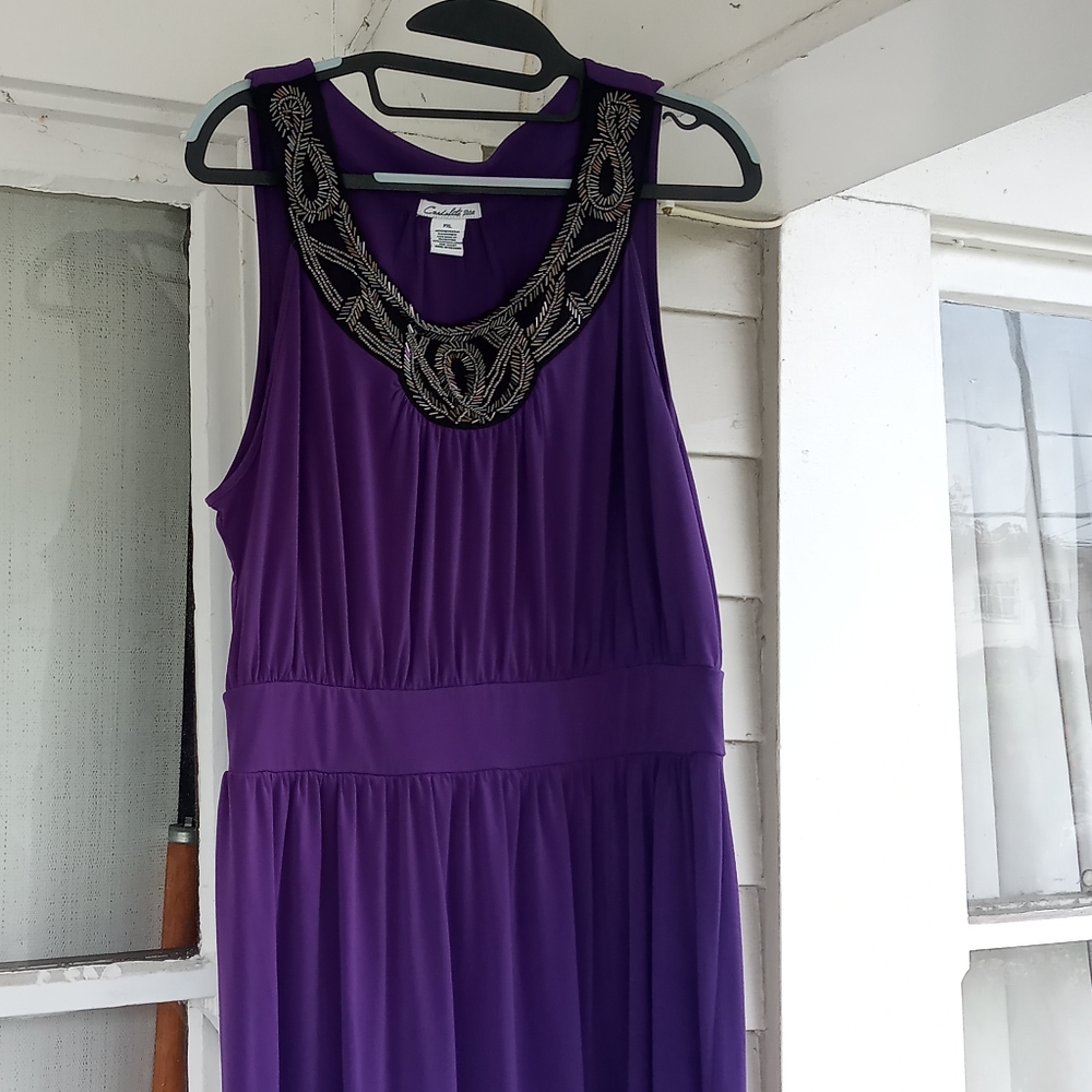 Purple evening dress